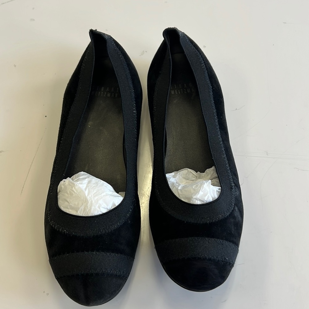 Stuart Weitzman black suede flats SZ 7